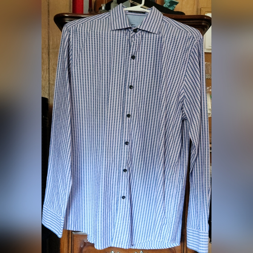 Tasso Elba Men's medium dress casual dress Shirt LS. Very nice